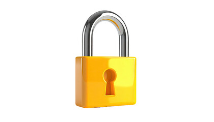 Glossy gold padlock on a black background, silver shackle up