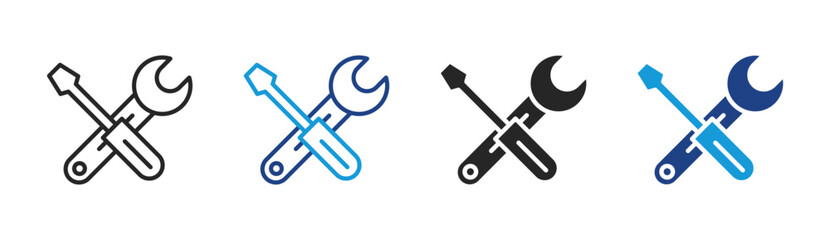 Maintenance icon set multiple style collection