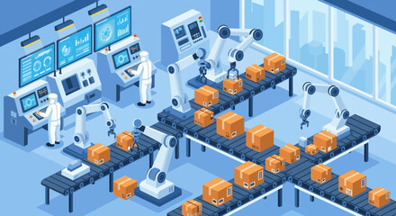 Automated Factory Production Line with Robotic Arms Whisk_83e6f46792edaefaa2b400fe58d8811edr