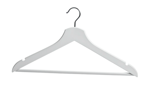 White hanger, triangle shape with hook on black