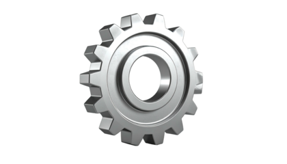 Silver gear with concentric circles on black background