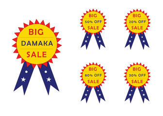 A set of Christmas Sale batch, log design.  Discount Promotion Label Shopping Offer Typography Design illustration art