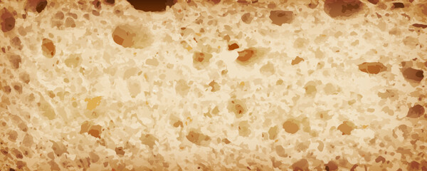 Bread slice macro texture, baked dough pattern. White bread loaf cut close up, wheat toast slice