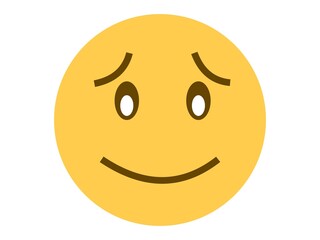 Fototapeta premium happy smiley face with cute eyes on white background. 