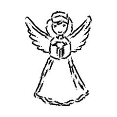 Hand Drawn Christmas Angel Illustration