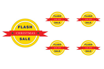 A modern christmas sale logo design with a special offer for 60% off and a colorful, geometric style, isolated, white background for a promotional advertising poster template.
