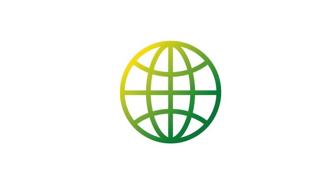 Stylized Globe Icon with Gradient Color Scheme for Global Connectivity.