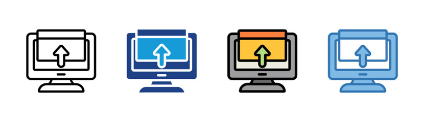 Upload File icon set multiple style collection