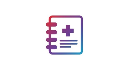 Fototapeta premium Medical Record Icon with Gradient Color Scheme.