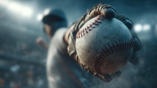 Softball pitcher hand releasing fastball concept. A dynamic baseball player preparing to pitch a ball.