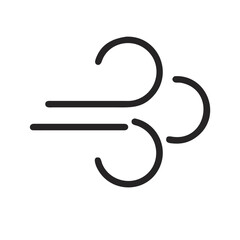 Fototapeta premium Minimal Vector Outline Icon Depicting Wind Blowing