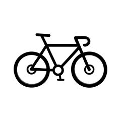 Fototapeta premium Outline of a bicycle vector icon on black background