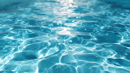 Obraz premium A shimmering surface of clear blue water reflecting light, creating a tranquil and calming visual experience.