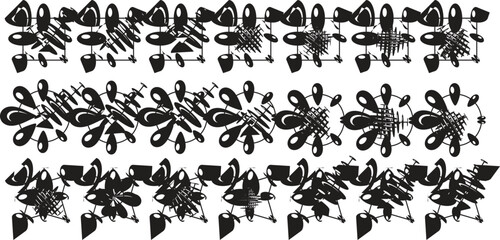 Seamless Abstract Black and White Sketch Pattern
