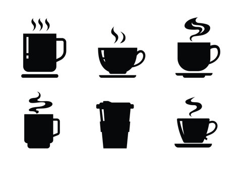 Coffee and tea cup icon, cups off coffee collection