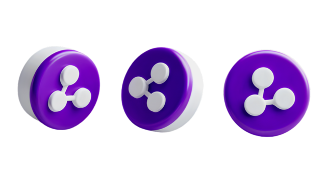 3D Purple Share Icon Buttons Representing Social Media Communication and Content Connectivity