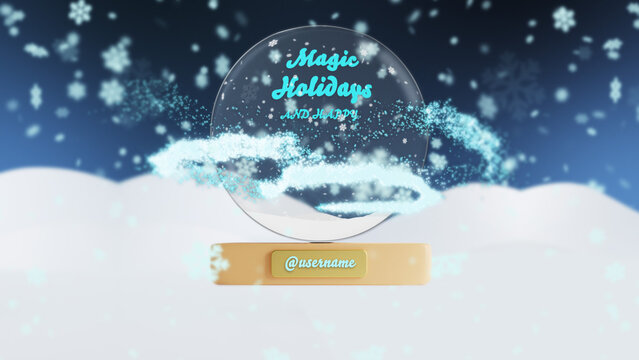 Magical Christmas Snowglobe Logo Reveal Wide Animation