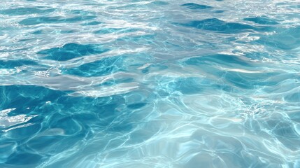 A serene view of shimmering blue water, reflecting light and creating a calming atmosphere, ideal for relaxation or inspiration.