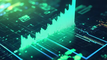 Digital financial data analyzing stock market performance chart - Powered by Adobe