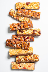 Delicious energy bars made with nuts, fruits, and chocolate