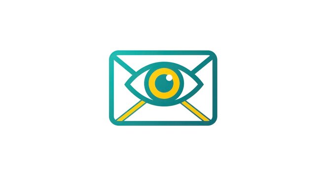 Email security concept with eye inside envelope illustration.