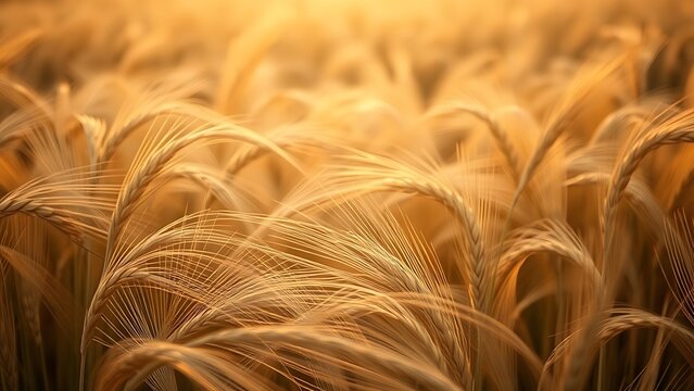 tenet. Golden wheat field with gentle wind creating natural wave patterns during sunset. inspiring travel planning, travel magazines, designed for travel destination branding.