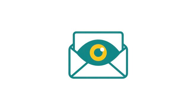 Email privacy concept with eye inside envelope illustration.