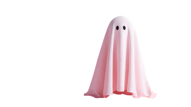 Pink Ghost Sheet, isolated on transparent background
