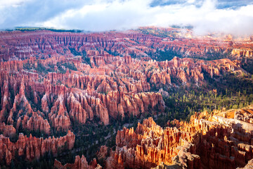 Bryce canyon national park in cloudy day