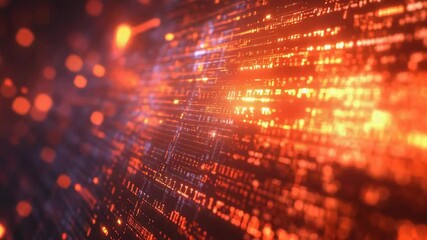 Digital data flowing through abstract binary code matrix - Powered by Adobe