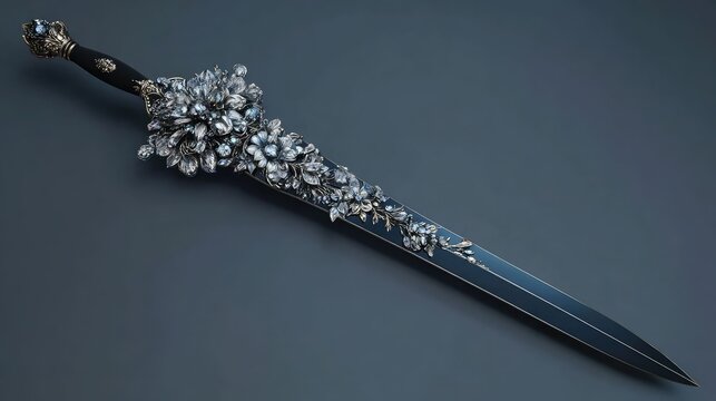 Ornate floral sword fantasy weapon decorative blade