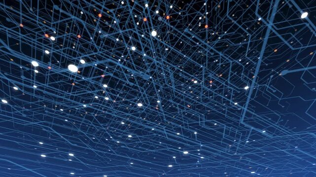 Modern and Future Technology design. Background with blue computer circuit. digital circuit board with electrical lines connected on blue lighting.