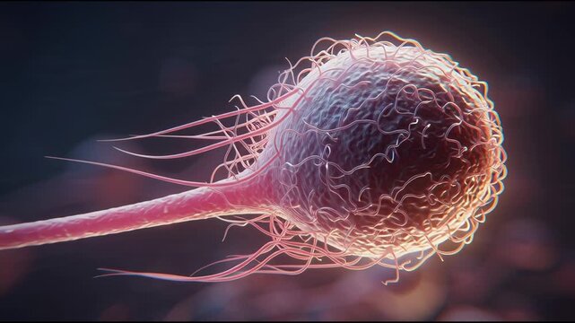 Cancer Cell Microscopic View: Scientific Illustration