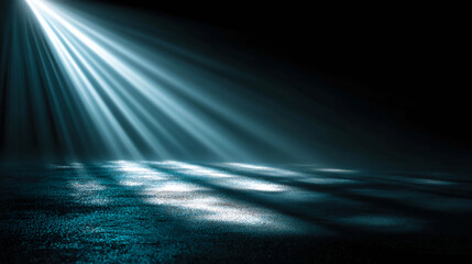 Blue-blue rays of light falling on the surface.