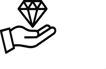 Loyalty Rewards Icon Diamond in Hand Symbol