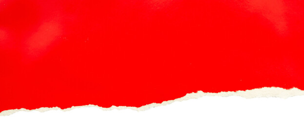 Red ripped paper torn edges strips isolated on black background