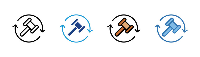 Law Justice icon set multiple style collection