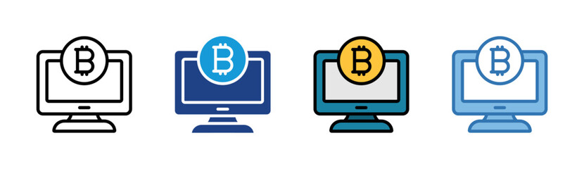 Crypto  icon set multiple style collection