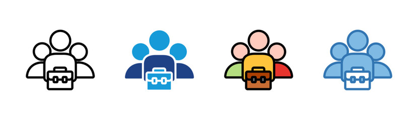 Teamwork icon set multiple style collection