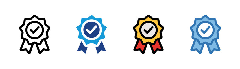 Award Badge icon set multiple style collection