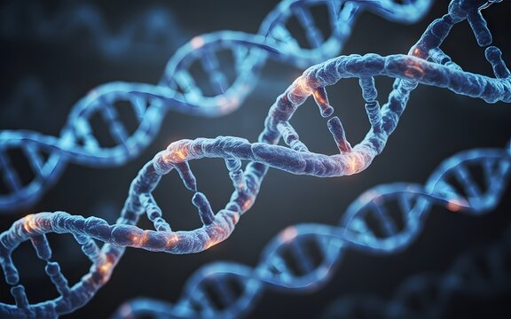 DNA Helix Concept. 3D Render.