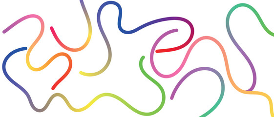 Colorful wavy gradient lines abstract background shape art isolated on a white background