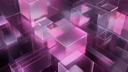 Translucent purple glass cubes creating abstract geometric pattern - Powered by Adobe