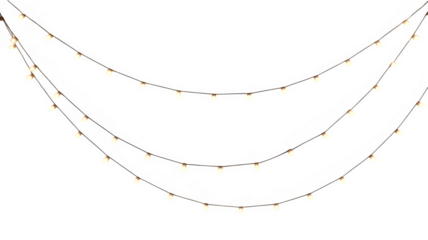 String lights festive decoration isolated on transparent background
