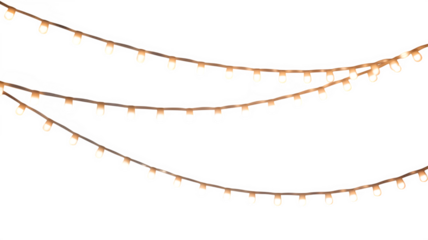 String lights festive decoration isolated on transparent background