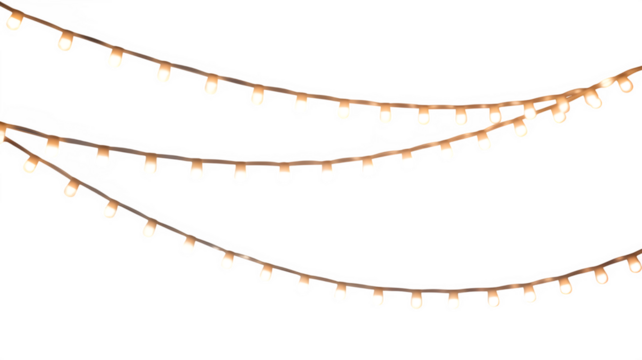String lights festive decoration isolated on transparent background