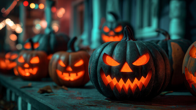 halloween pumpkin on the street