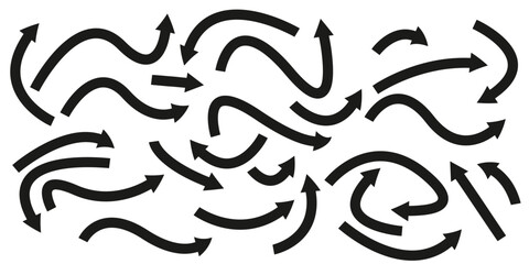 Abstract Arrow Set Showing Direction and Movement Concepts