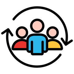 Teamwork Circle Icon