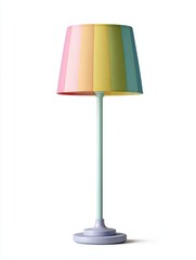 Pastel Rainbow Table Lamp with Purple Metal Base